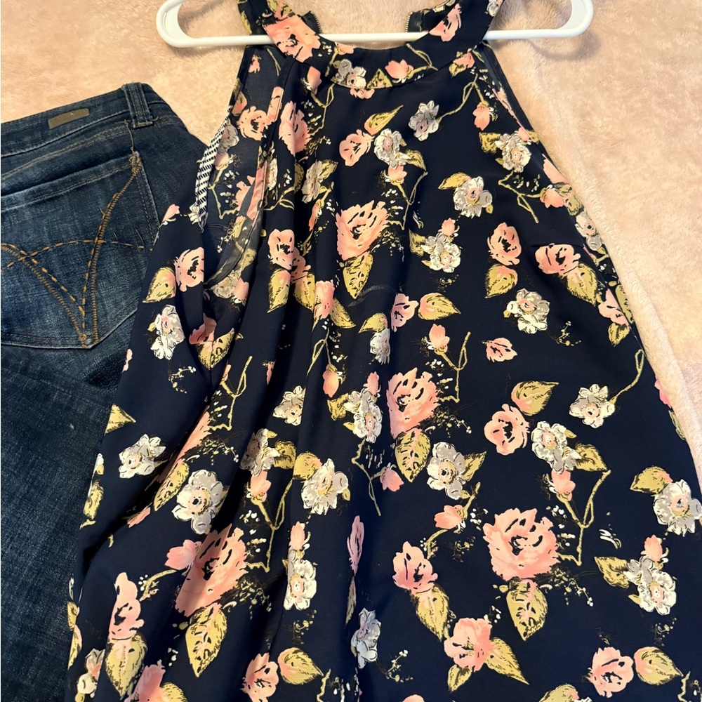 Torrid Navy Floral Halter Top